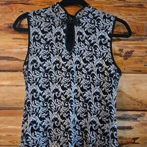 Black and White Floral Design Shirt